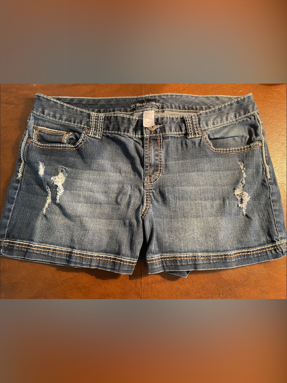 Maurices Classic Distressed Women’s Denim Shorts - Blue